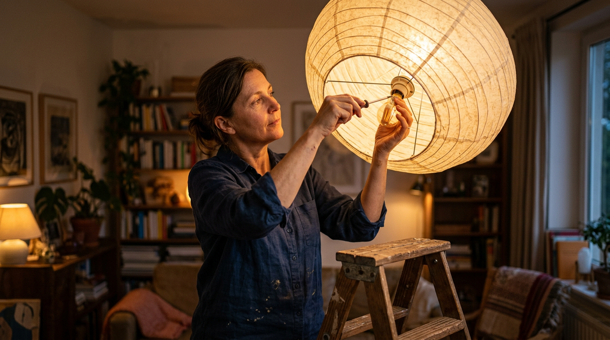 Illustration : comment changer une ampoule pour ampoule pour luminaire papier
