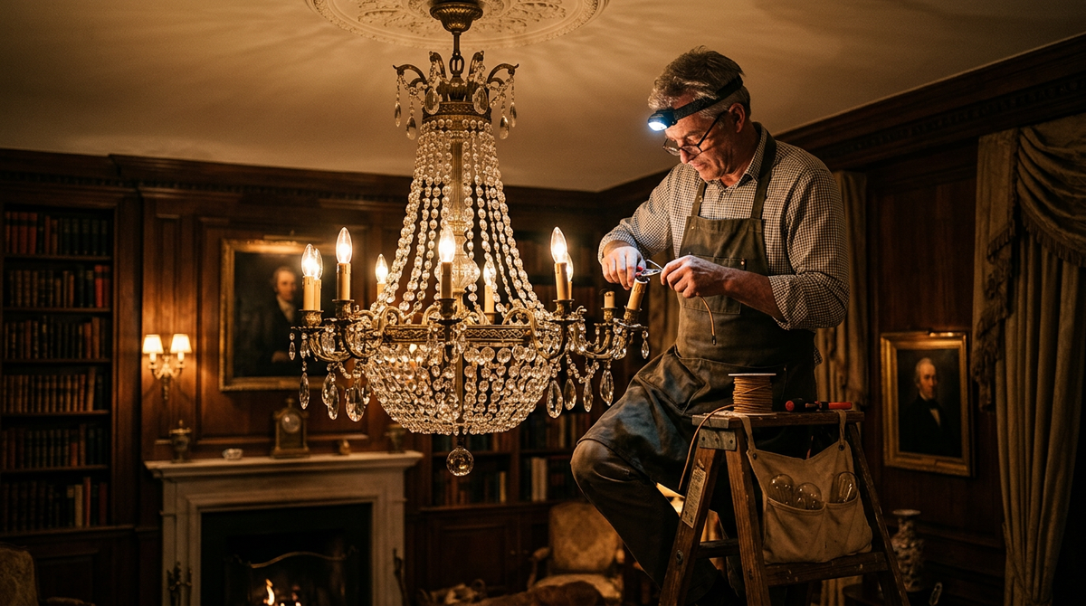 Comment choisir et remplacer l'ampoule d'un lustre ancien à pampilles ?