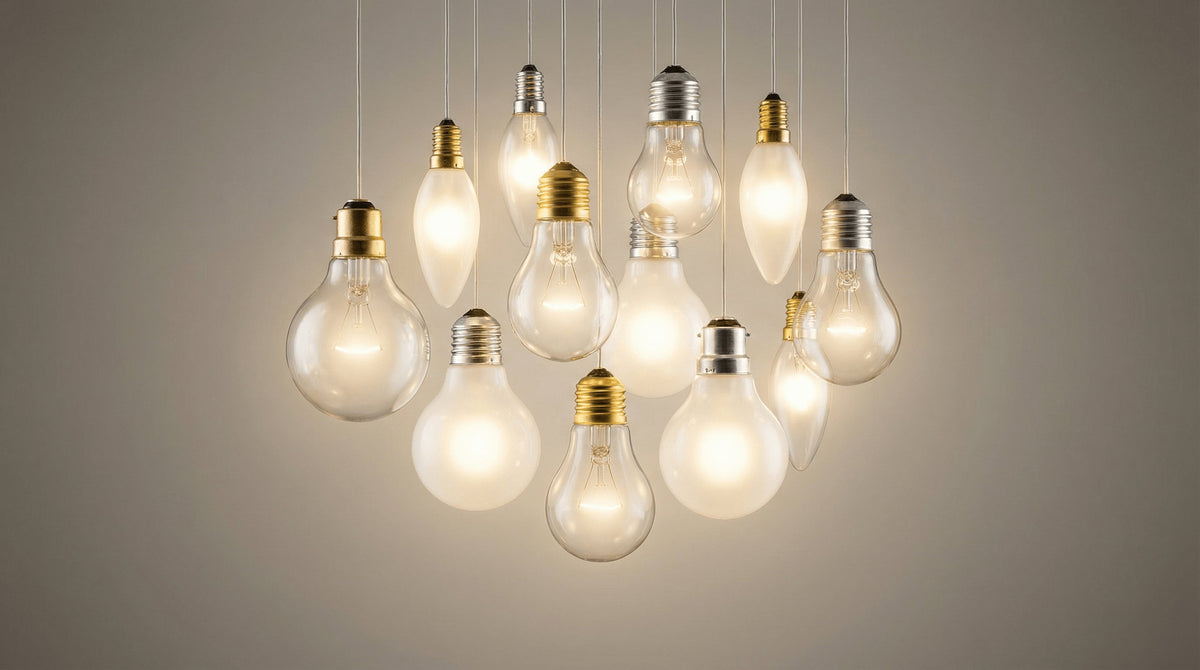 Ampoules à incandescence en verre clair et dépoli suspendues