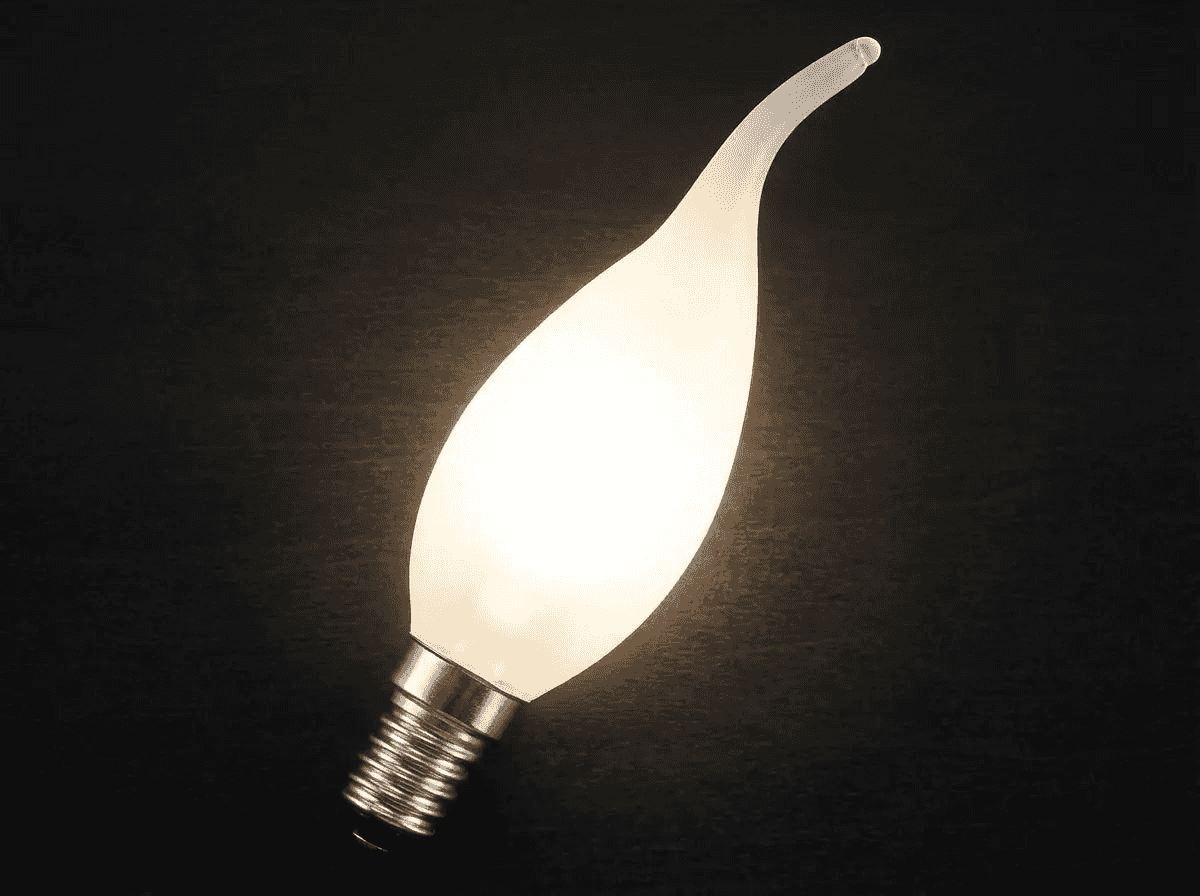 Ampoule flamme coup de vent E14 verre dépoli – Style classique à incandescence Jurassic-Light