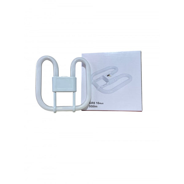 Lampe fluocompacte plate de forme carrée avec culot GR8 à deux broches