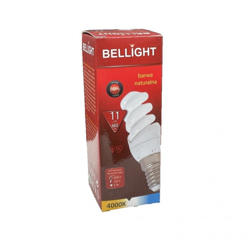 Petite lampe fluocompacte en spirale blanche à culot à vis E14 (autre vue)