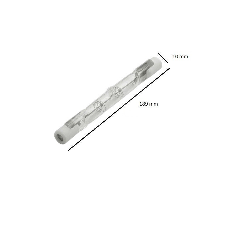 Crayon halogène linéaire R7s de 189 mm en quartz clair (autre vue)