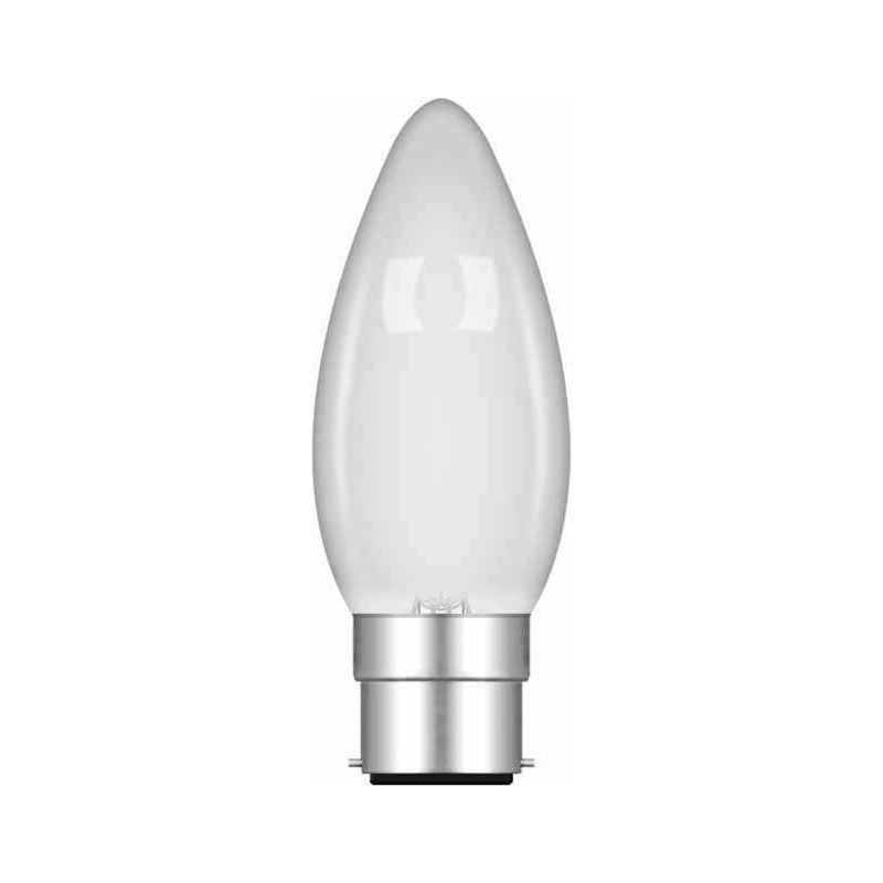 Ampoule flamme C35 en verre dépoli, culot baïonnette B22 à deux ergots