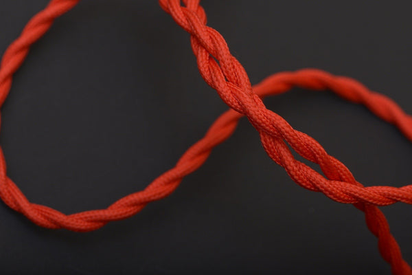 Câble électrique textile torsadé rouge 2 X 0.75mm² au mètre - Jurassic-Light
