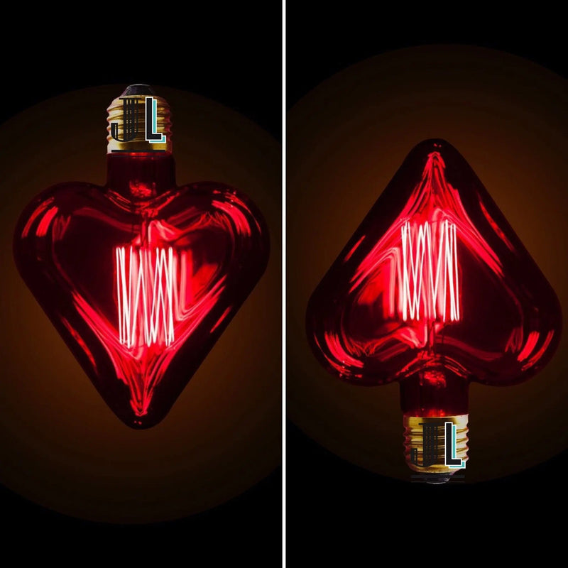 Ampoule à filament cœur rouge E27 60W : l'éclairage romantique introuvable