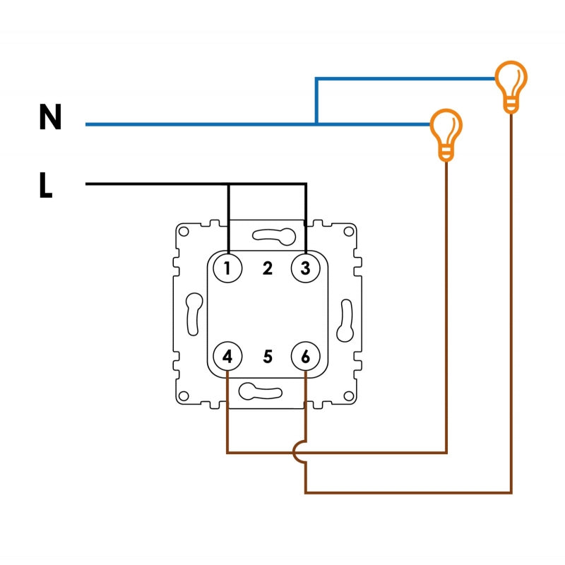 Double Interrupteur Mural Encastrable 10A/250V