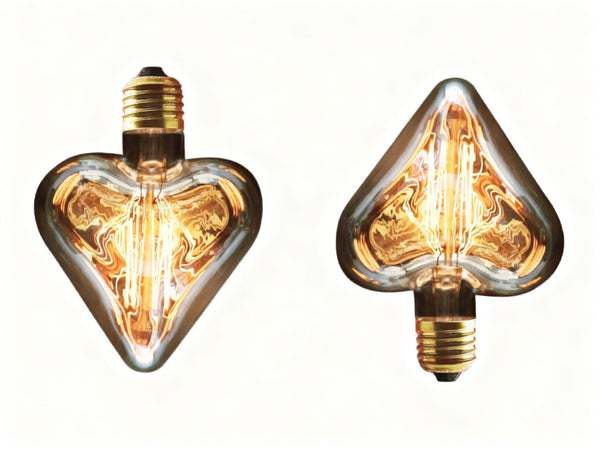 Ampoules Edison vintage à filament en forme de cœur, culot E27