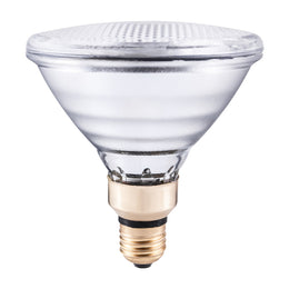 Ampoule halogène PAR38 100 W ou 120 W à culot E27, réflecteur en verre aluminisé, faisceau large de 30°