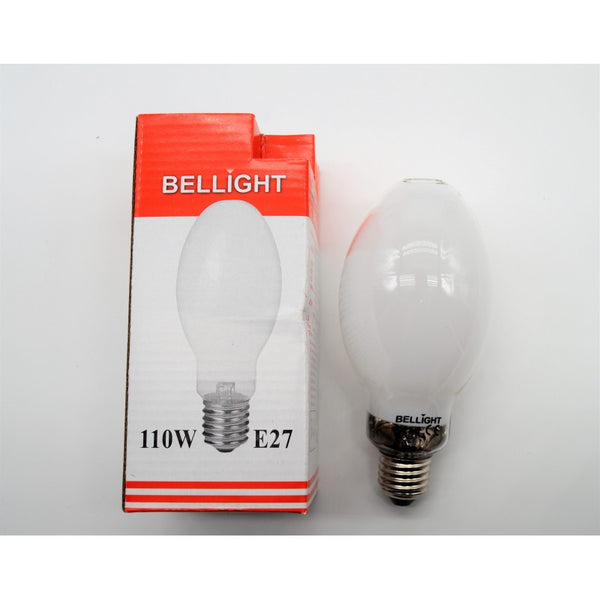 Ampoule ovoïde blanche poudrée à culot à vis métallique, lampe à décharge au sodium