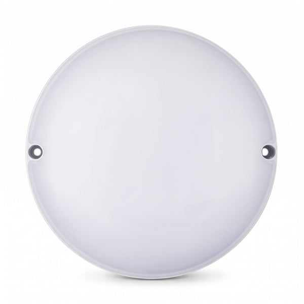 Hublot LED rond blanc 12 W à détecteur radar, diffuseur opale, sur fond blanc