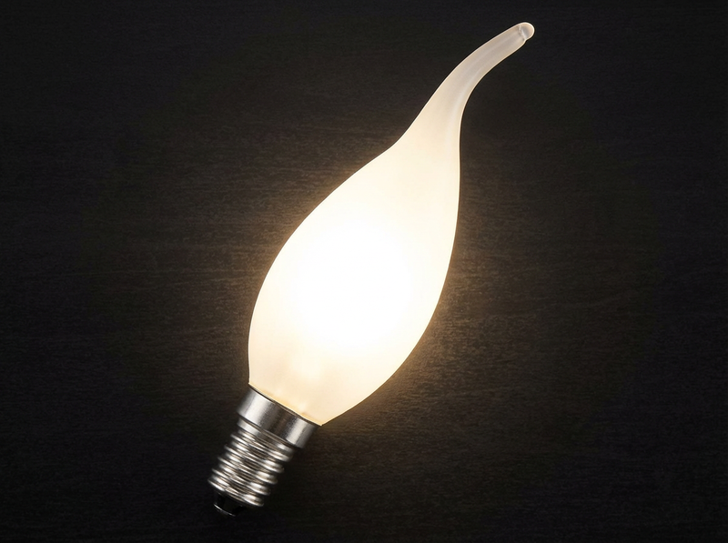 Ampoule flamme coup de vent E14 verre dépoli – Style classique à incandescence