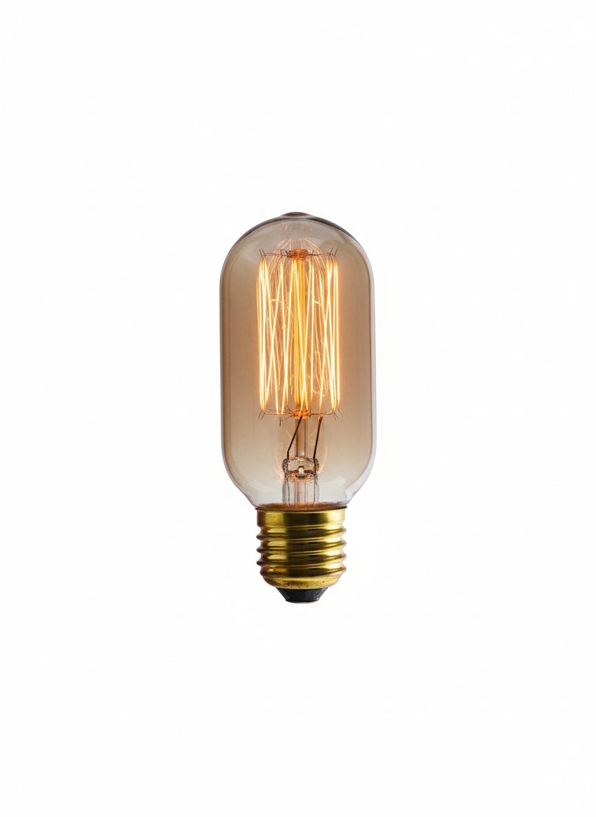 Ampoule Edison rétro T45 filament cage E27 60W - Modèle ALAN 