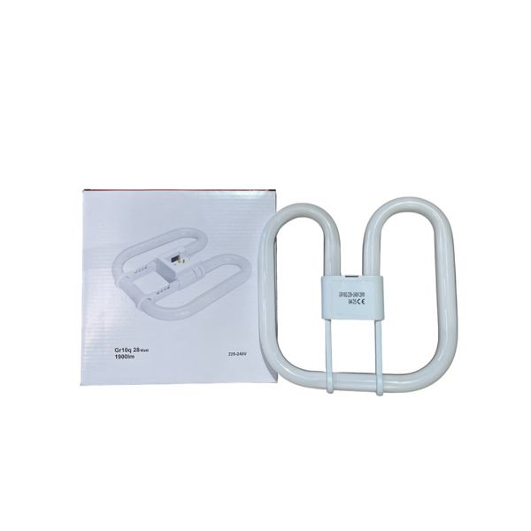 Lampe fluocompacte plate de forme carrée avec culot GR10q à quatre broches