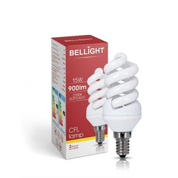 Petite lampe fluocompacte en spirale blanche à culot à vis E14
