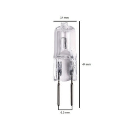 Capsule halogène 230 V en verre clair, broches GY6.35 (autre vue)