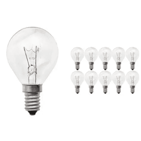 Ampoule sphérique à filament incandescent verre clair culot e14 25w 40w 60w