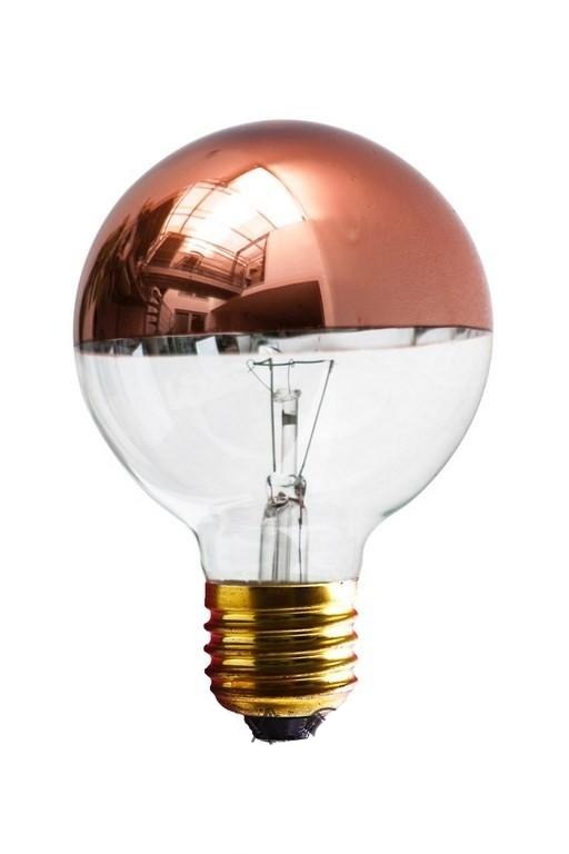 Ampoule globe à calotte cuivrée incandescente dimmable E27 60 W - Jurassic-Light