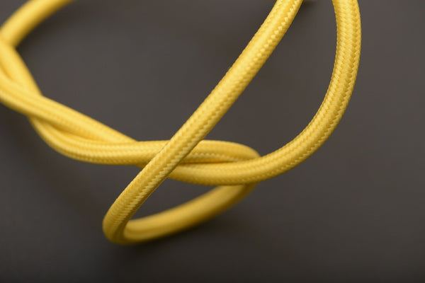 Câble tissu jaune lisse - Jurassic-Light