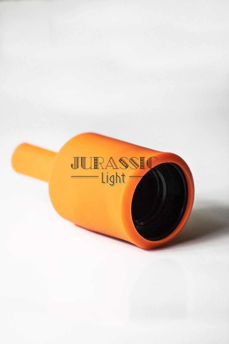 Douille silicone orange E27 avec serre-câble - Jurassic-Light