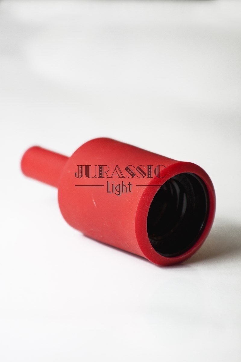 Douille silicone rouge E27 avec serre-câble - Jurassic-Light
