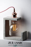 Lampe à poser en béton design Kubic + ampoule Edison globe 30 mm incluse - Jurassic-Light