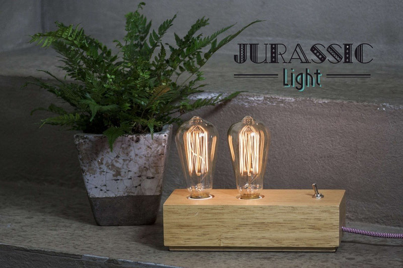 Luminaire vintage bloc de bois GOOFY - Jurassic-Light