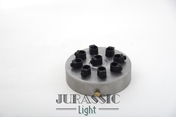 Rosace luminaire multiple ronde en aluminium 9 sorties diam. 10 cm - Jurassic-Light