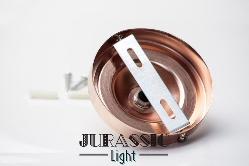 Rosace luminaire ronde en métal finition cuivrée diam. 10 cm - Jurassic-Light